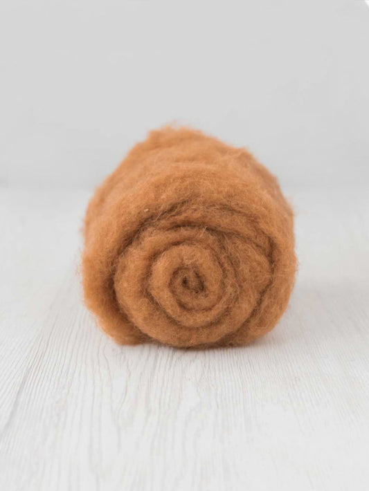 Carded Wool Batt - Maori Wool - Cinnamon, for needle felting, wet felting, nuno felting