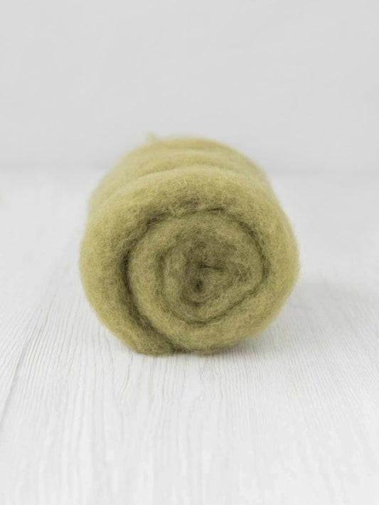 Carded Wool Batt - Maori Wool - Asparagus, for needle felting, wet felting, nuno felting
