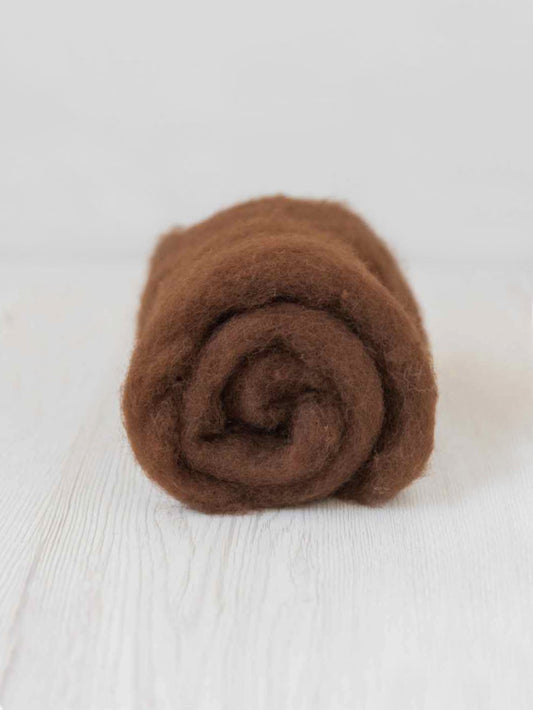 Carded Wool Batt - Maori Wool - Bark, for needle felting, wet felting, nuno felting