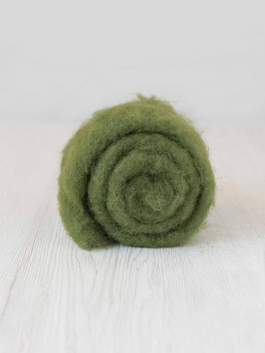 Carded Wool Batt - Maori Wool - Ivy, for needle felting, wet felting, nuno felting