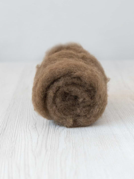 Carded Wool Batt - Maori Wool - Nut, for needle felting, wet felting, nuno felting